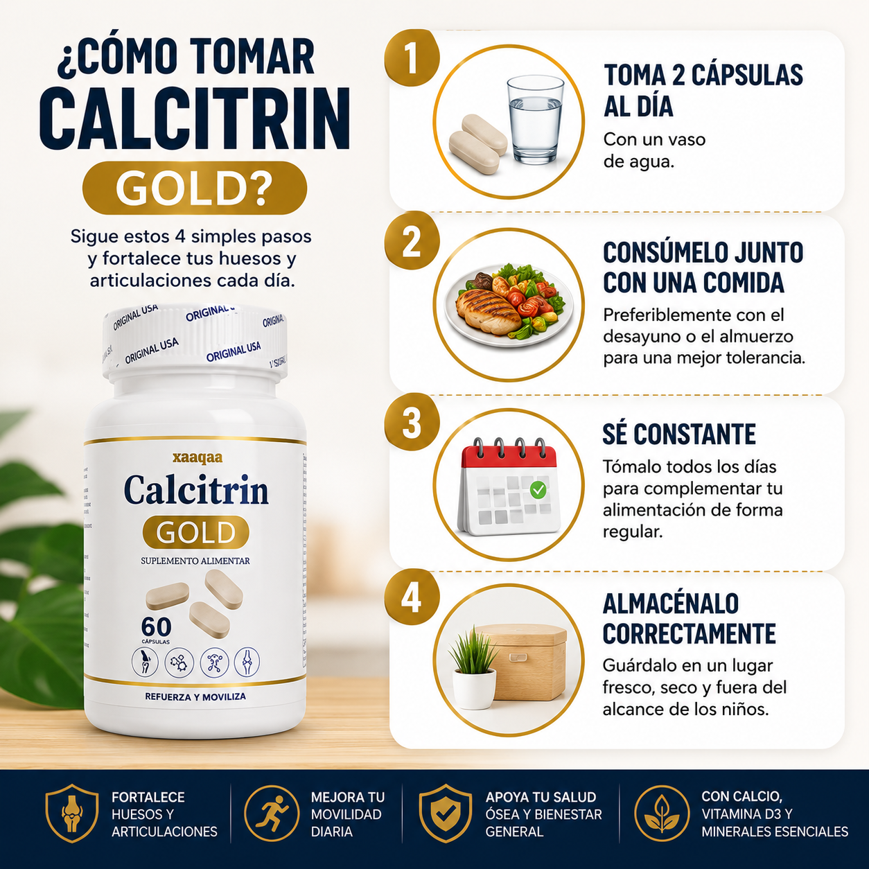 Calcitrin Gold Para Huesos y Articulaciones